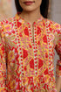 Floral Printed Mandarin Collar Cotton Peplum Top